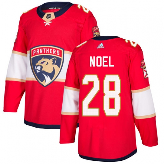 Men's Adidas Florida Panthers #28 Serron Noel Authentic Red Home NHL Jersey - Ujersey