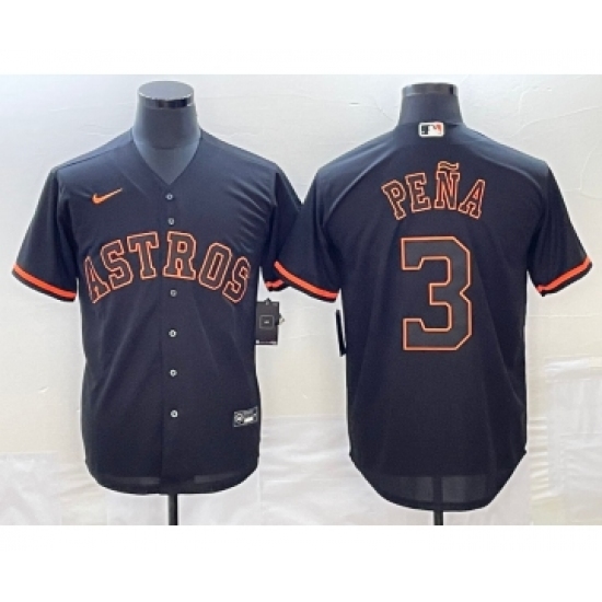 Men's Houston Astros #3 Jeremy Pena Lights Out Black Fashion Stitched MLB Cool Base Nike Jersey - Ujersey
