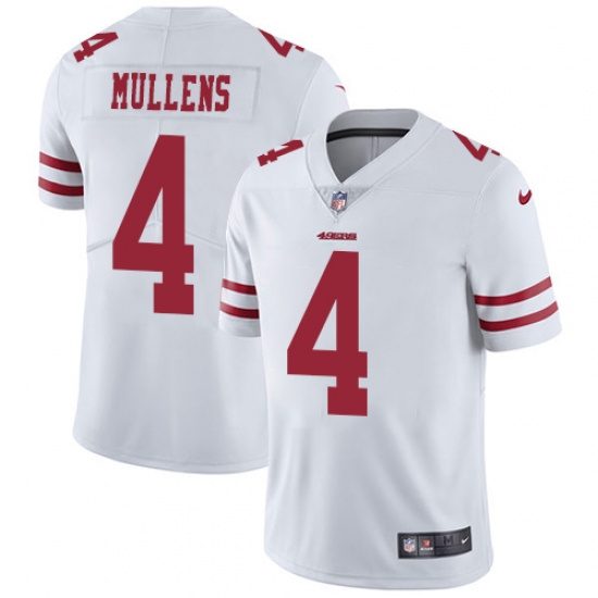 Men's Nike San Francisco 49ers #4 Nick Mullens White Vapor Untouchable Limited Player NFL Jersey - Ujersey