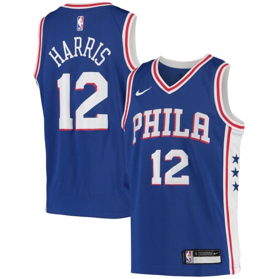 Youth Philadelphia 76ers #12 Tobias Harris Nike Royal 2020-21 Swingman Jersey
