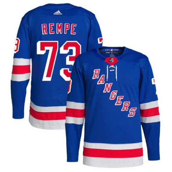 Men's New York Rangers #73 Matt Rempe Royal Stitched Jersey - Ujersey