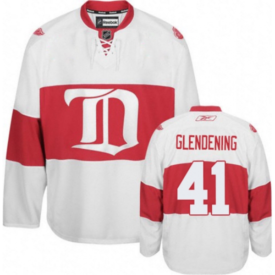 Women's Reebok Detroit Red Wings #41 Luke Glendening Authentic White Third NHL Jersey - Ujersey
