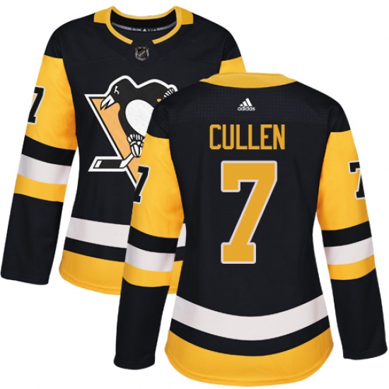 Women's Adidas Pittsburgh Penguins #7 Matt Cullen Authentic Black Home NHL Jersey - Ujersey