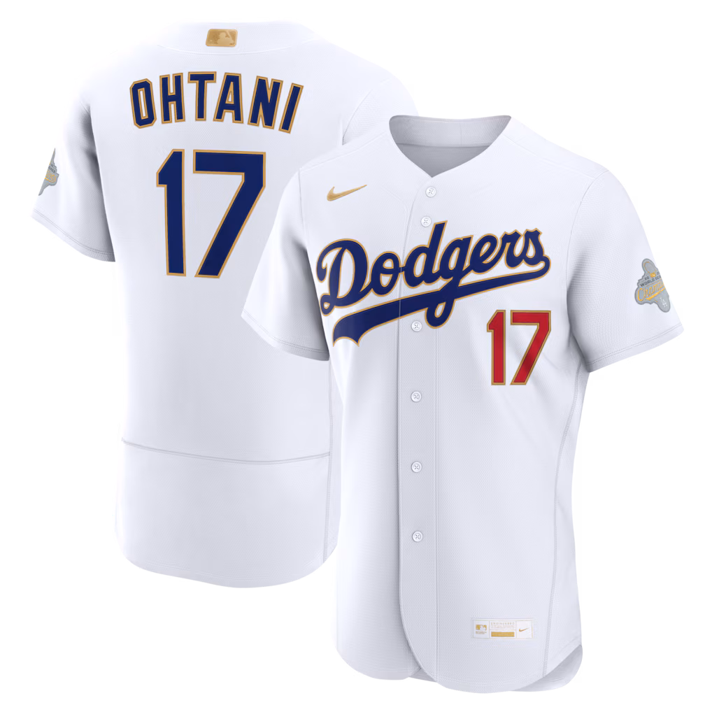 Men's Los Angeles Dodgers Shohei Ohtani Nike White 2026 Gold Collection Authentic Jersey - Vujersey Los Angeles Rams