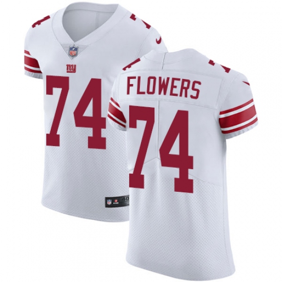 Men's Nike New York Giants #74 Ereck Flowers White Vapor Untouchable Elite Player NFL Jersey - Ujersey