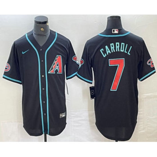 Men's Arizona Diamondbacks #7 Corbin Carroll Black 2024 Stitched Cool Base Nike Jersey - Ujersey