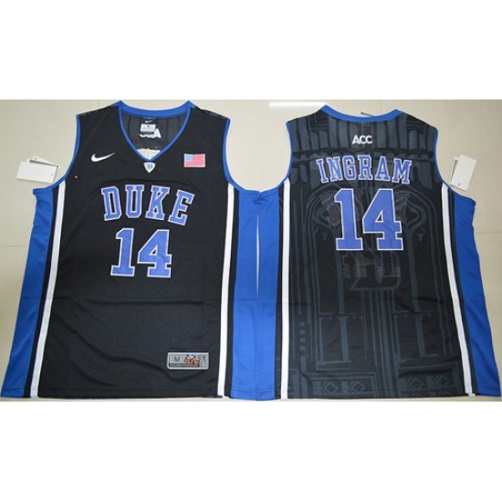 Duke Blue Devils #14 Brandon Ingram Black Basketball Elite V Neck Stitched NCAA Jersey - Ujersey