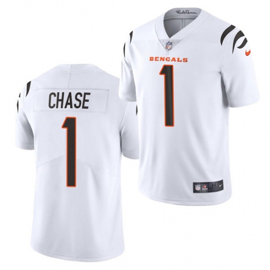 Men's Cincinnati Bengals #1 Ja'Marr Chase White Vapor Untouchable Limited Stitched Jersey - Ujersey