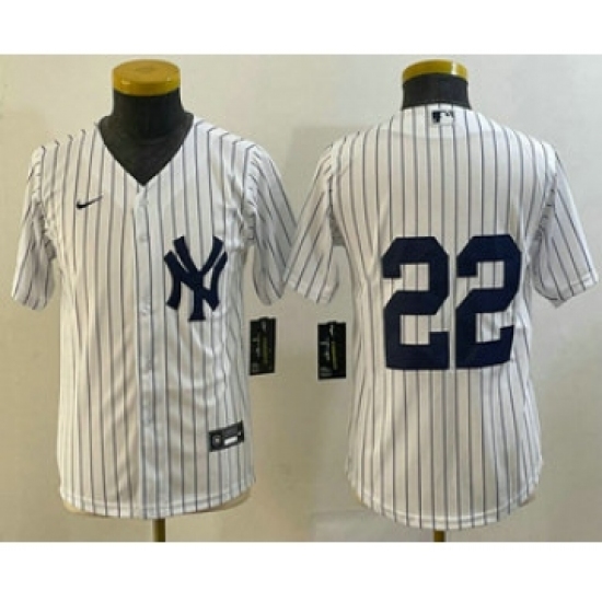 Youth New York Yankees #22 Jacoby Ellsbury White Jersey - Ujersey