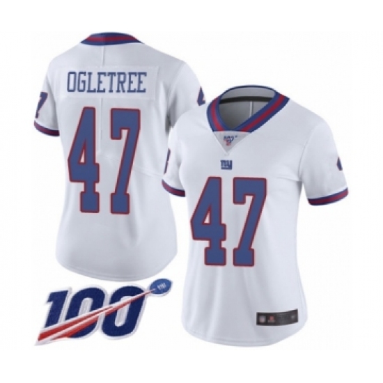 Women's New York Giants #47 Alec Ogletree Limited White Rush Vapor Untouchable 100th Season Football Jersey - Ujersey