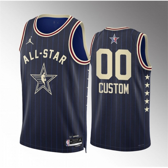 Men's 2024 All-Star Active Player Custom Blue Game Swingman Stitched Basketball Jersey - Ujersey