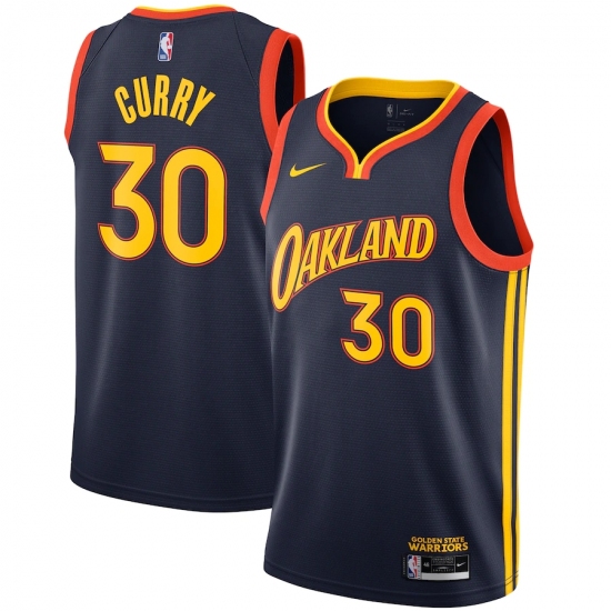 Men's Golden State Warriors #30 Stephen Curry Nike Navy 2020-21 Swingman Player Jersey - Ujersey
