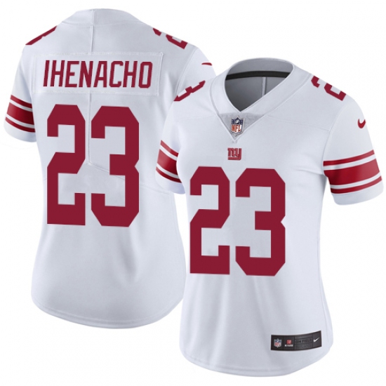 Women's Nike New York Giants #23 Duke Ihenacho White Vapor Untouchable Limited Player NFL Jersey