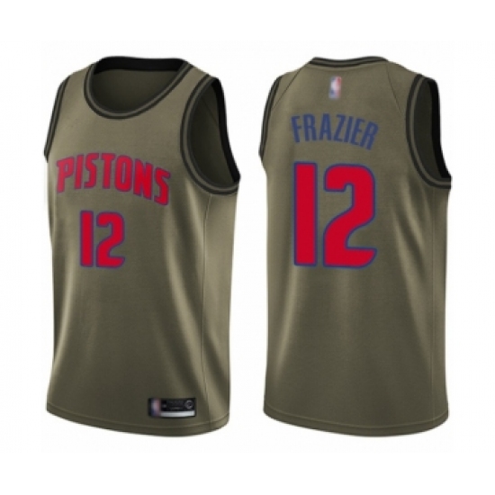 Men's Detroit Pistons #12 Tim Frazier Swingman Green Salute to Service Basketball Jersey - Ujersey