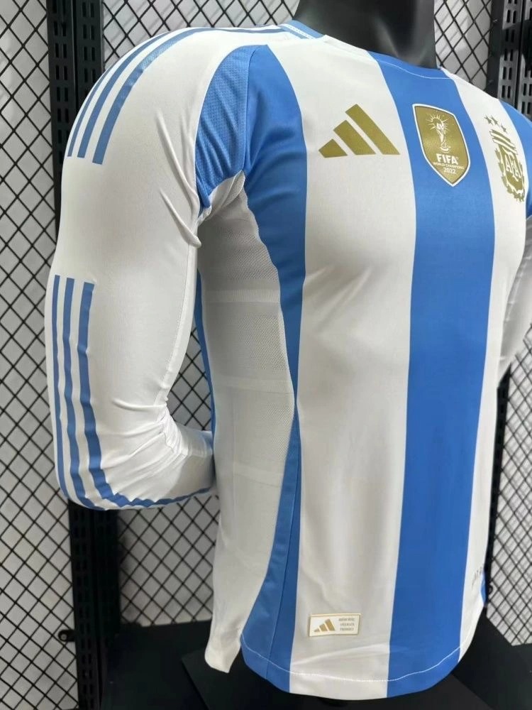 Argentina Soccer Jersey Home Long Sleeve Shirt 2024 - Ujersey NHL