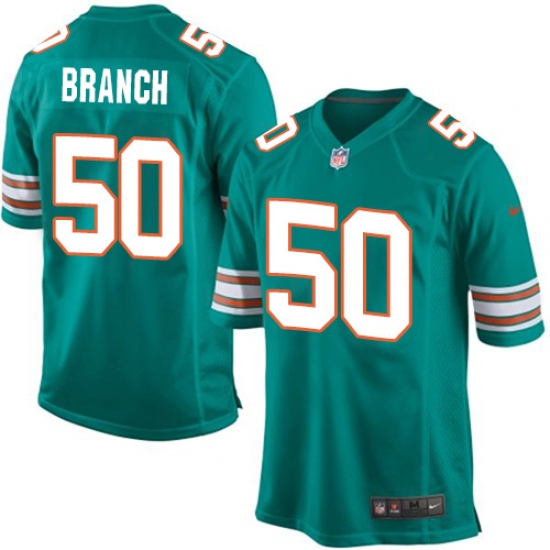 Men's Nike Miami Dolphins #50 Andre Branch Game Aqua Green Alternate NFL Jersey - Ujersey