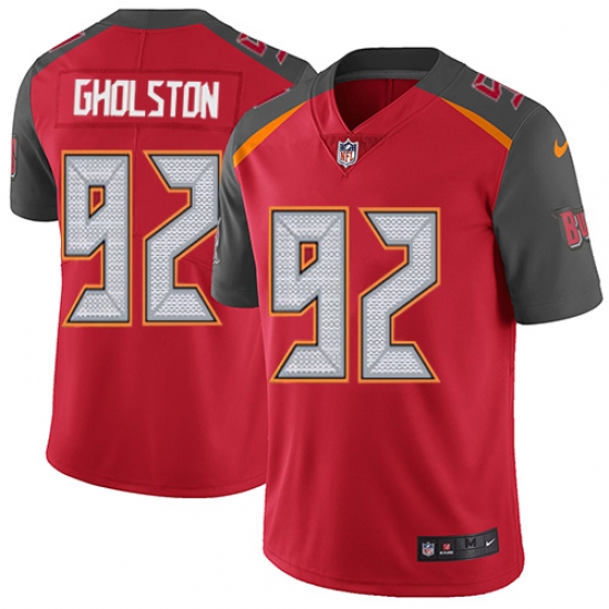 Youth Nike Tampa Bay Buccaneers #92 William Gholston Elite Red Team Color NFL Jersey - Ujersey