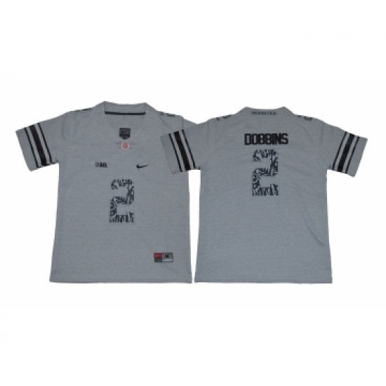Ohio State Buckeyes 2 J.K. Dobbins Gray Youth College Football Jersey - Ujersey