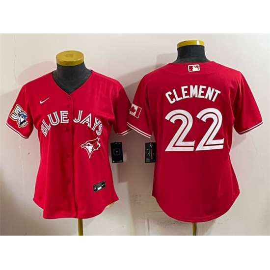 Youth Toronto Blue Jays #22 Ernie Clement Red 50 Seasons Stitched Baseball Jersey