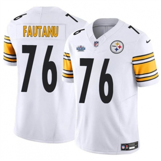 Men's Pittsburgh Steelers #76 Troy Fautanu White 2024 With Dradt F.U.S.E. Vapor Limited Football Stitched Jersey - Ujersey