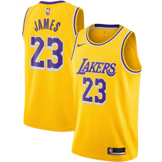 Men's Los Angeles Lakers #23 LeBron James Nike Gold 2020-21 Swingman Jersey - Ujersey