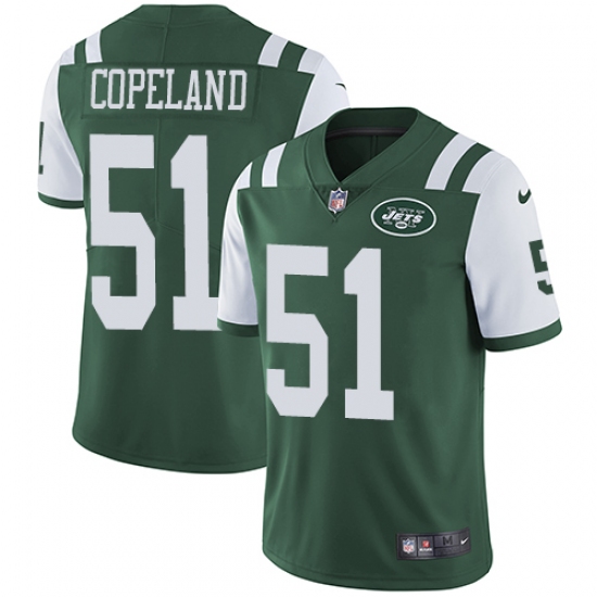 Youth Nike New York Jets #51 Brandon Copeland Green Team Color Vapor Untouchable Limited Player NFL Jersey - Ujersey