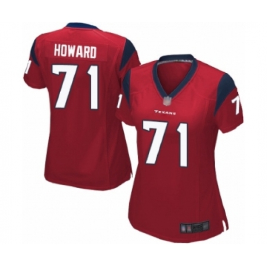 Women's Houston Texans #71 Tytus Howard Game Red Alternate Football Jersey - Ujersey
