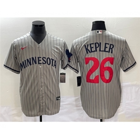 Men's Minnesota Twins #26 Max Kepler Gray Cool Base Stitched Baseball Jersey - Ujersey