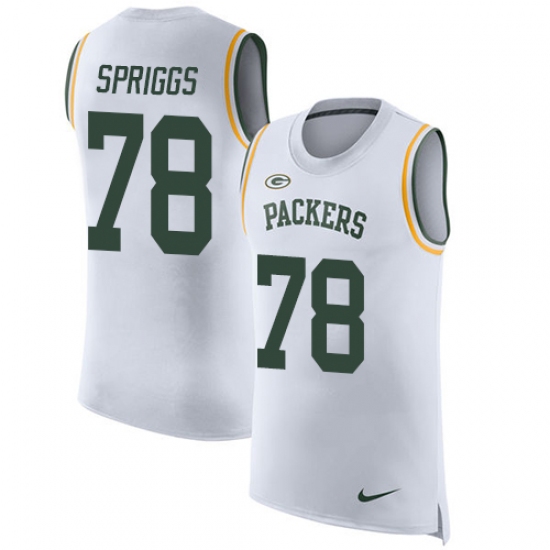 Men's Nike Green Bay Packers #78 Jason Spriggs Limited White Rush Player Name & Number Tank Top NFL Jersey - Ujersey