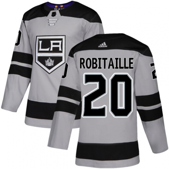 Youth Adidas Los Angeles Kings #20 Luc Robitaille Authentic Gray Alternate NHL Jersey - Ujersey