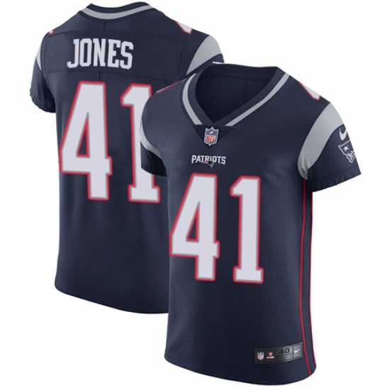 Men's Nike New England Patriots #41 Cyrus Jones Navy Blue Team Color Vapor Untouchable Elite Player NFL Jersey - Ujersey