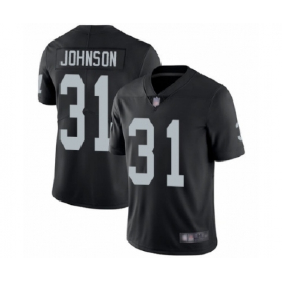 Youth Oakland Raiders #31 Isaiah Johnson Black Team Color Vapor Untouchable Elite Player Football Jersey