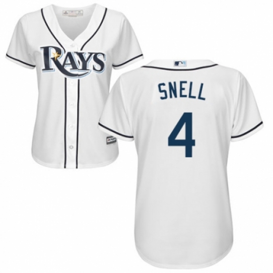 Women's Majestic Tampa Bay Rays #4 Blake Snell Replica White Home Cool Base MLB Jersey - Ujersey