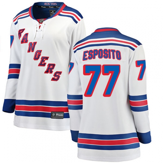 Women's New York Rangers #77 Phil Esposito Fanatics Branded White Away Breakaway NHL Jersey - Ujersey