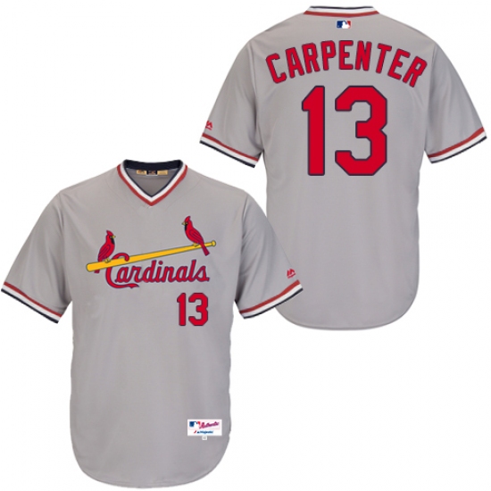 Men's Majestic St. Louis Cardinals #13 Matt Carpenter Authentic Grey 1978 Turn Back The Clock MLB Jersey - Ujersey