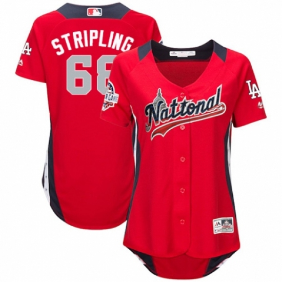 Women's Majestic Los Angeles Dodgers #68 Ross Stripling Game Red National League 2018 MLB All-Star MLB Jersey - Ujersey