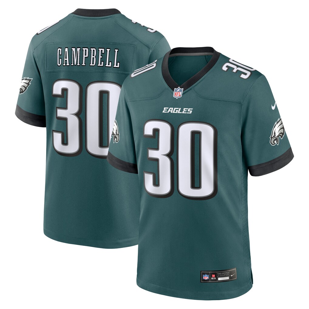 Men's Philadelphia Eagles Jihaad Campbell Nike Green Game Player Jersey - U-jersey