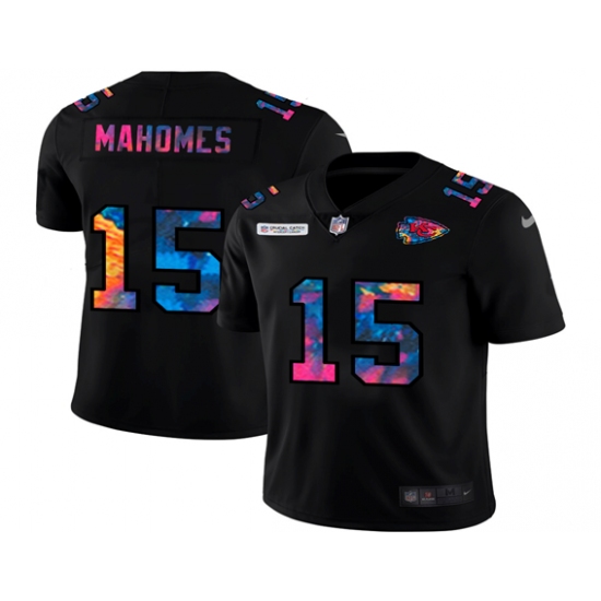 Men's Kansas City Chiefs #15 Patrick Mahomes Rainbow Version Nike Limited Jersey - Ujersey