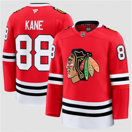Men's Chicago Blackhawks #88 Patrick Kane Red 2024-25 Home Stitched Hockey Jersey - Ujersey