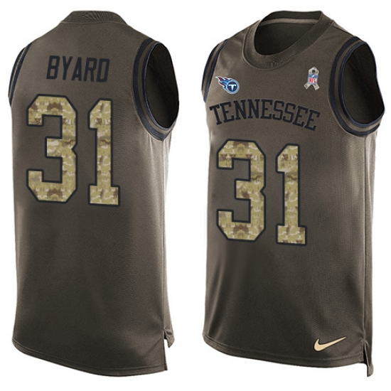 Men's Nike Tennessee Titans #31 Kevin Byard Limited Green Salute to Service Tank Top NFL Jersey - Ujersey
