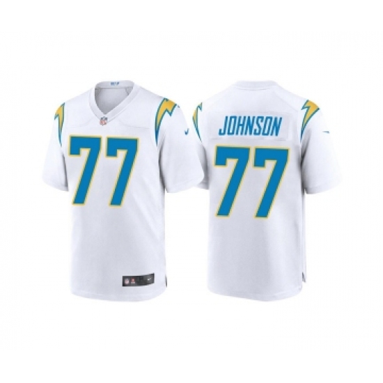 Men's Los Angeles Chargers #77 Zion Johnson White Limited Stitched Jersey - Ujersey
