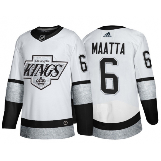 Men's Los Angeles Kings #6 Olli Maatta White Throwback Stitched Jersey - Ujersey