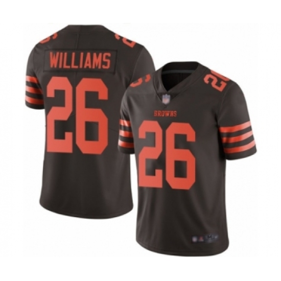 Youth Cleveland Browns #26 Greedy Williams Limited Brown Rush Vapor Untouchable Football Jersey - Ujersey