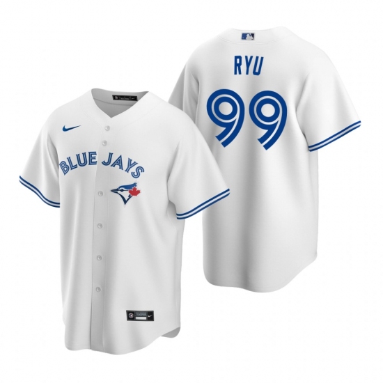 Men's Nike Toronto Blue Jays #99 Hyun-Jin Ryu White Home Stitched Baseball Jersey - Ujersey