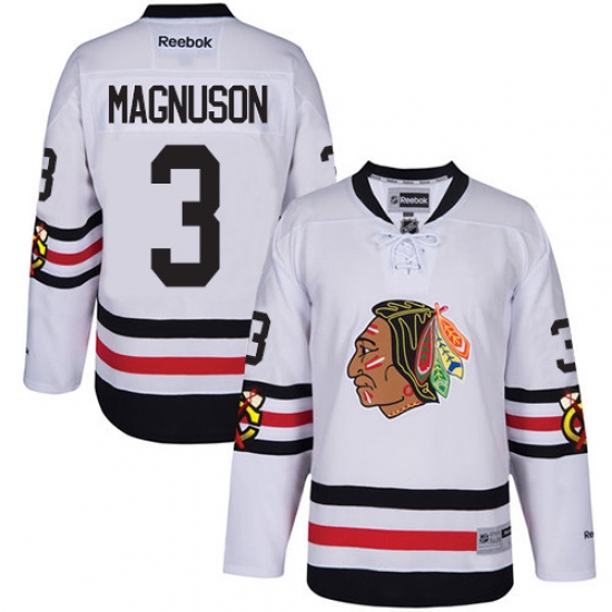 Men's Reebok Chicago Blackhawks #3 Keith Magnuson Premier White 2017 Winter Classic NHL Jersey - Ujersey