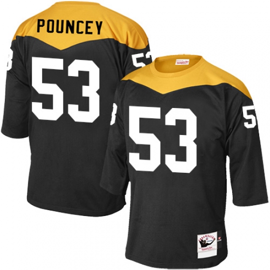 Men's Mitchell and Ness Pittsburgh Steelers #53 Maurkice Pouncey Elite Black 1967 Home Throwback NFL Jersey - Ujersey