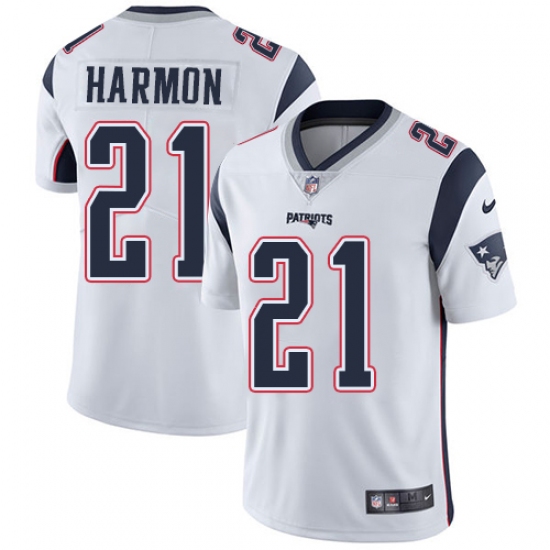 Men's Nike New England Patriots #21 Duron Harmon White Vapor Untouchable Limited Player NFL Jersey - Ujersey