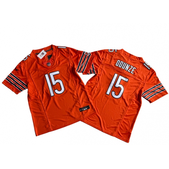 Men's Chicago Bears #15 Rome Odunze Orange 2024 Draft F.U.S.E. Vapor Stitched Football Jersey - Ujersey