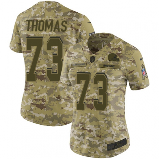 Women's Nike Cleveland Browns #73 Joe Thomas Limited Camo 2018 Salute to Service NFL Jersey - Ujersey