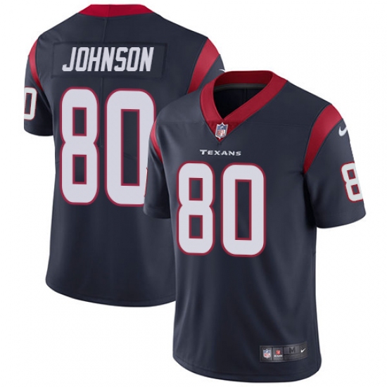 Youth Nike Houston Texans #80 Andre Johnson Elite Navy Blue Team Color NFL Jersey - Ujersey